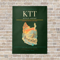 Thumbnail for Kittilä Airport KTT vertical canvas print - no frame - dark green background