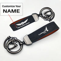 Thumbnail for Carbbean Airlines Horseshoe Buckle key chain, Black + Name