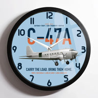 Thumbnail for C-47A Skytrain design on light blue framed wall clock