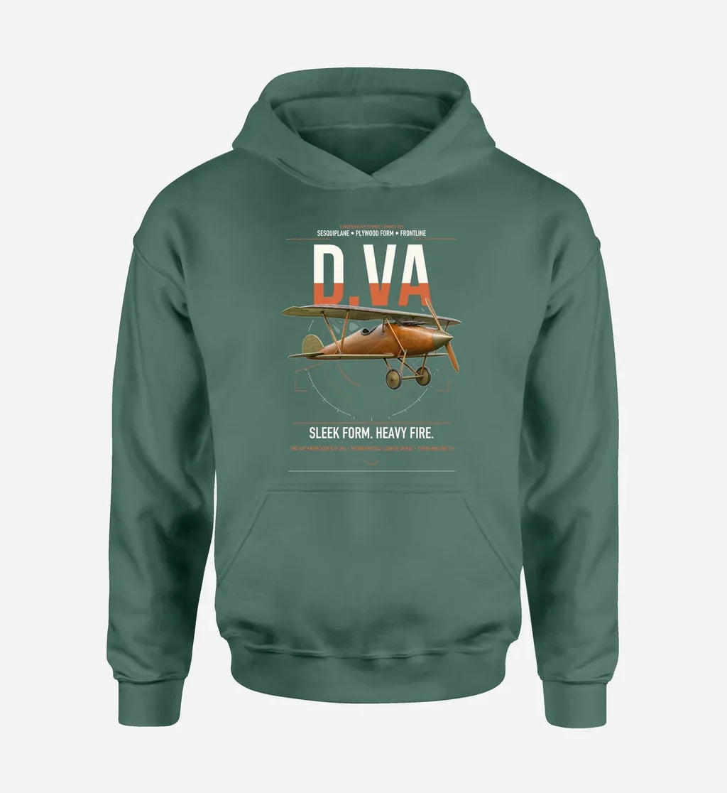 Albatros D.Va design on green double-side hoodie, single-side print