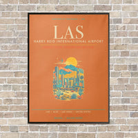 Thumbnail for Harry Reid International Airport Las Vegas LAS - Canvas Framed - Orange