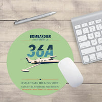 Thumbnail for Bombardier Learjet 36A design on light green round mouse pad