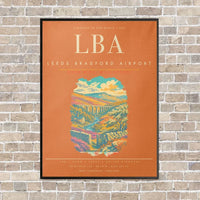 Thumbnail for Leeds Bradford Airport LBA - Canvas Framed - Orange