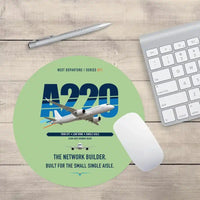 Thumbnail for Airbus A220-300 design on light green round mouse pad