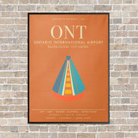 Thumbnail for Ontario International Airport ONT - Canvas Framed - Orange