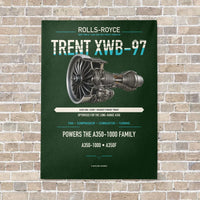 Thumbnail for TRENT XWB-97 vertical canvas print - no frame - dark green background