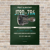 Thumbnail for JT9D-7R4 vertical canvas print - no frame - dark green background