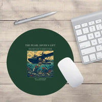 Thumbnail for VINTAGE G4271 - The Pearl Diver's Lift - Designed Mouse Pads design on darkgreen round