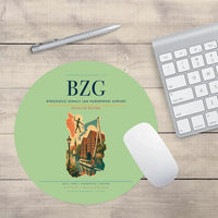 Thumbnail for Bydgoszcz Ignacy Jan Paderewski Airport (BZG) design on light green round mouse pad