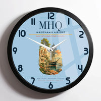 Thumbnail for Mariehamn Airport (MHQ) design on light blue framed wall clock