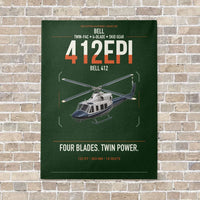 Thumbnail for Bell 412EPI vertical canvas print - no frame - dark green background