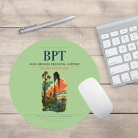 Thumbnail for Jack Brooks Regional Airport (BPT) design on light green round mouse pad
