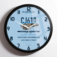 Thumbnail for CJ610 design on light blue framed wall clock