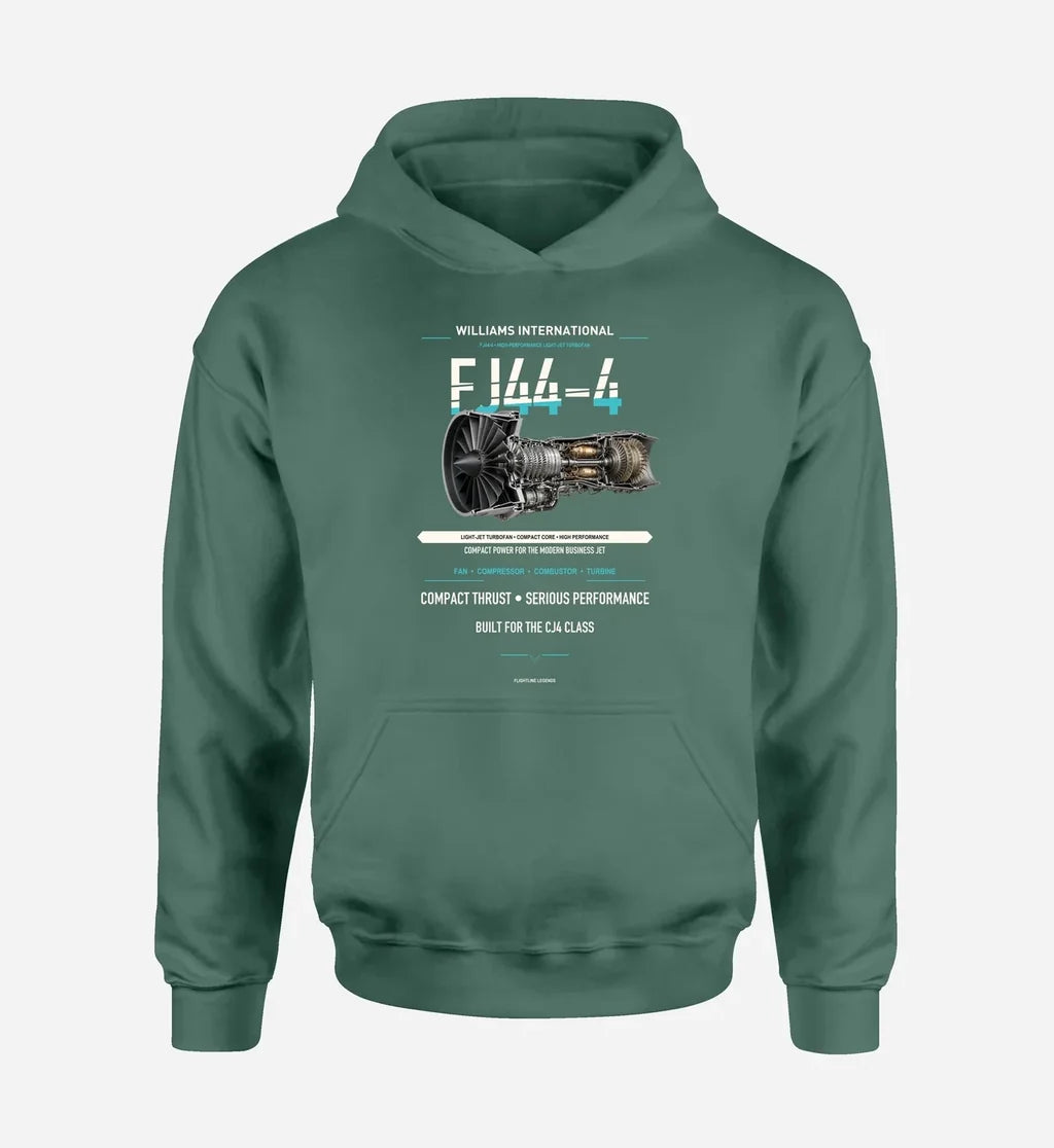 FJ44-4 design on green hoodie single side