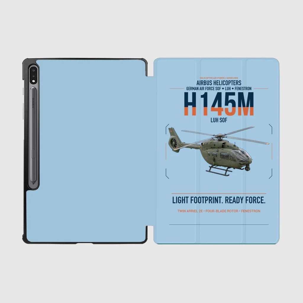 Airbus Helicopters H145M LUH SOF design on light blue samsung tablet tablet case