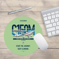Thumbnail for Cessna 150M design on light green round mouse pad