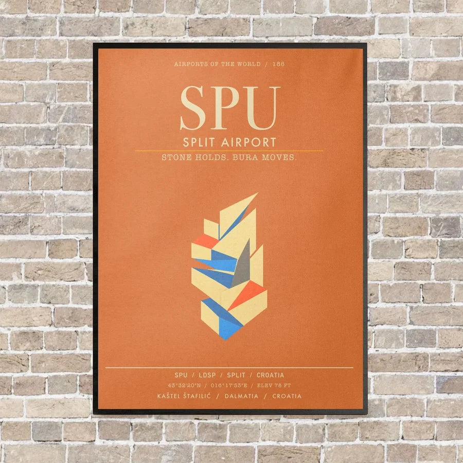 Split Airport SPU - Canvas Framed - Orange