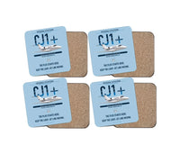Thumbnail for Cessna Citation CJ1+ design on light blue 4 pieces set coaster