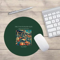 Thumbnail for VINTAGE G4376 - The Taxi Rank Rivalry - Designed Mouse Pads design on darkgreen round