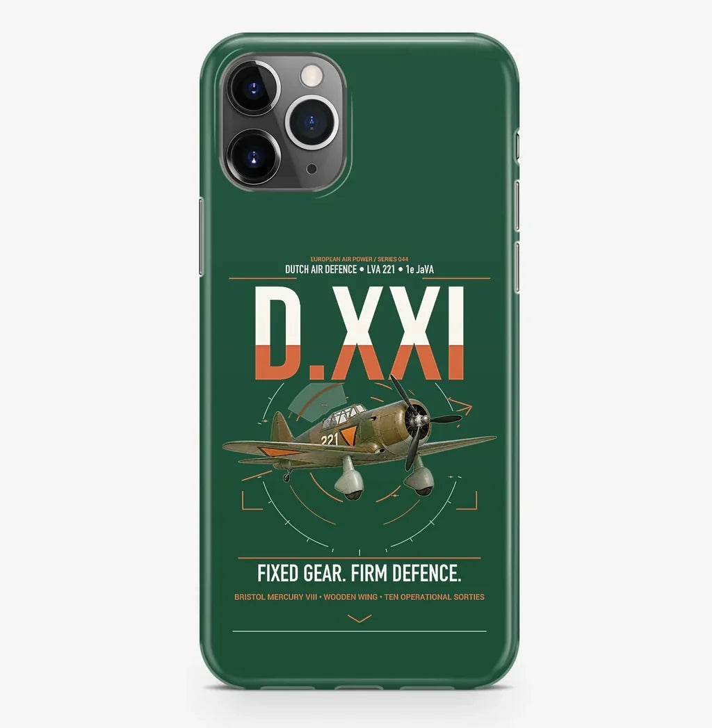 Fokker D.XXI — Dutch LVA aircraft 221 design on dark green magsafe iphone case, for iPhone Pro Max
