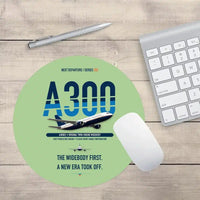 Thumbnail for Airbus A300B2 design on light green round mouse pad