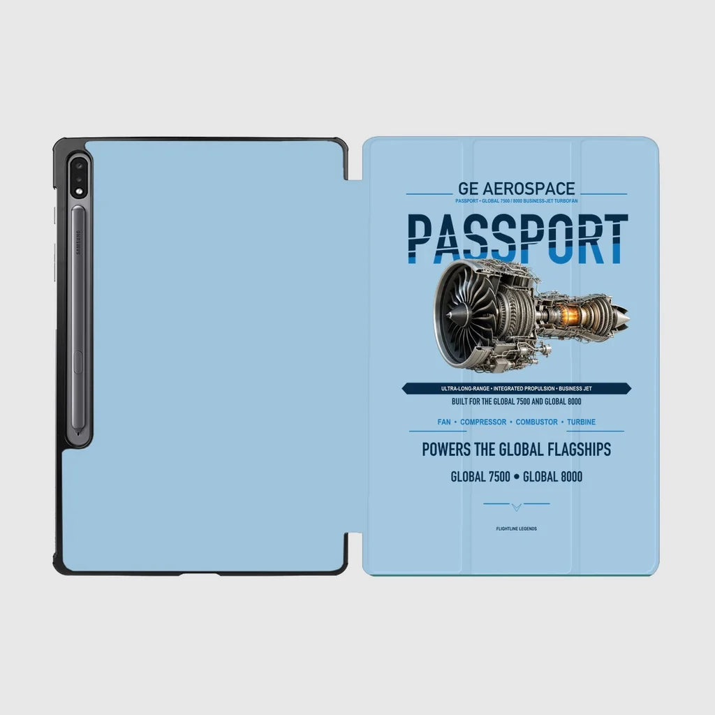 PASSPORT design on light blue samsung tablet tablet case