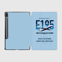 Thumbnail for Embraer E195 design on light blue samsung tablet tablet case