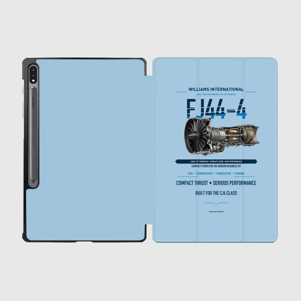 FJ44-4 design on light blue samsung tablet tablet case
