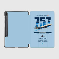 Thumbnail for Boeing 757-300 design on light blue samsung tablet tablet case