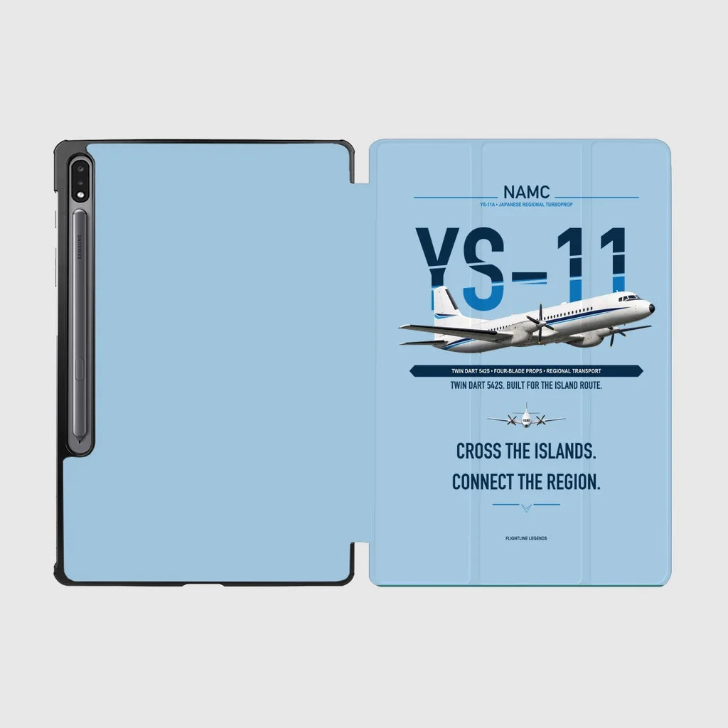 NAMC YS-11A design on light blue samsung tablet tablet case