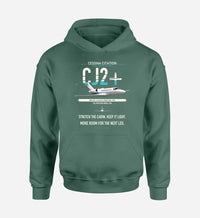 Thumbnail for Cessna Citation CJ2+ design on green double-side hoodie, single-side print