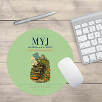 Thumbnail for Matsuyama Airport (MYJ) design on light green round mouse pad