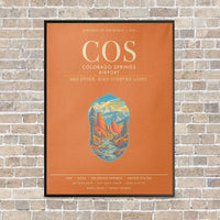 Thumbnail for Colorado Springs Airport COS - Canvas Framed - Orange
