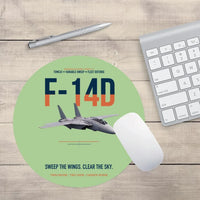 Thumbnail for F-14D Tomcat Sweep The Wings Clear The Sky design on light green round mouse pad