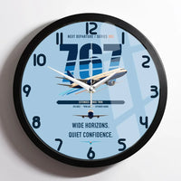 Thumbnail for Boeing 767-300ER design on light blue framed wall clock