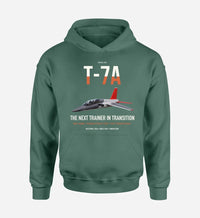Thumbnail for T-7A Red Hawk design on green double-side hoodie, single-side print