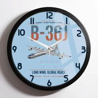 Thumbnail for B-36J Peacemaker design on light blue framed wall clock