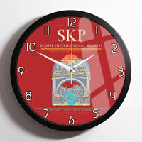 Thumbnail for Skopje International Airport SKP Wall-Clock Framed - Red