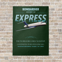 Thumbnail for Bombardier Global Express vertical canvas print - no frame - dark green background