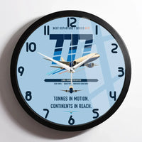 Thumbnail for Boeing 777F design on light blue framed wall clock