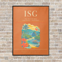 Thumbnail for Painushima Ishigaki Airport ISG - Canvas Framed - Orange