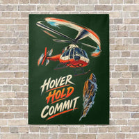 Thumbnail for Hover Hold Commit vertical canvas print - no frame - dark green background