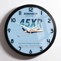 Thumbnail for Bombardier Learjet 45XR design on light blue framed wall clock
