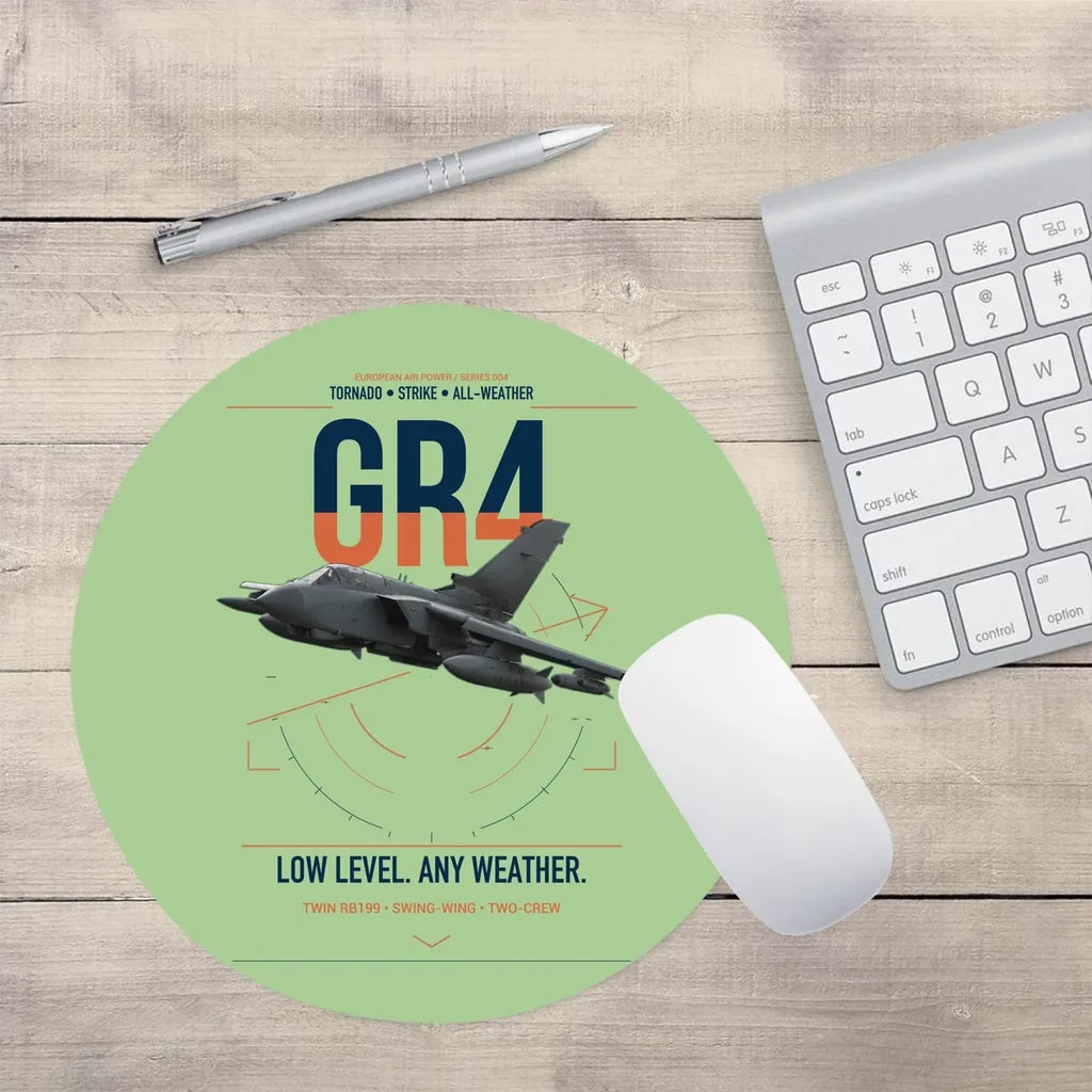 Panavia Tornado GR4 design on light green round mouse pad
