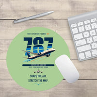 Thumbnail for Boeing 787-9 Dreamliner design on light green round mouse pad