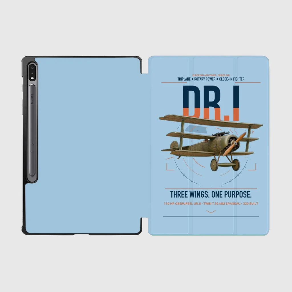 Fokker Dr.I design on light blue samsung tablet tablet case