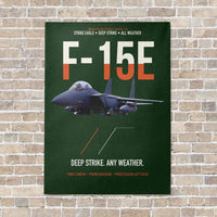 Thumbnail for F-15E Strike Eagle Deep Strike Any Weather vertical canvas print - no frame - dark green background