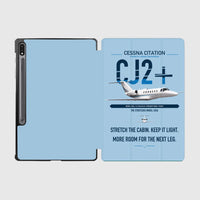 Thumbnail for Cessna Citation CJ2+ design on light blue samsung tablet tablet case