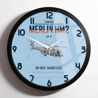Thumbnail for Leonardo AW101 Merlin HM2 design on light blue framed wall clock