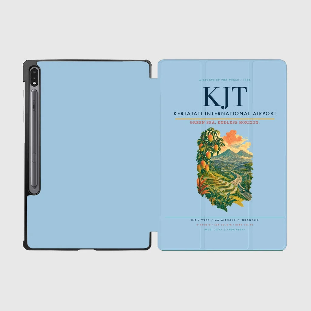 Kertajati International Airport (KJT) design on light blue samsung tablet tablet case